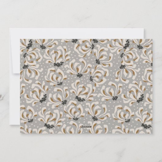 Aangepaste foto mooie grijze botanische elegante feestdagenkaart (Achterkant)