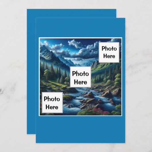 Aangepaste foto Mountain Scene Feestdagenkaart (Voorkant / Achterkant)