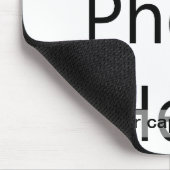 Aangepaste foto-mousepad met onderschrift (zwarte muismat (Hoek)