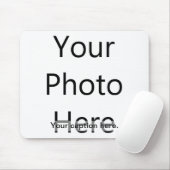 Aangepaste foto-mousepad met onderschrift (zwarte muismat (Met muis)