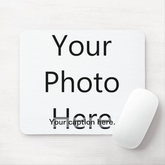 Aangepaste foto-mousepad met onderschrift (zwarte muismat (Met muis)