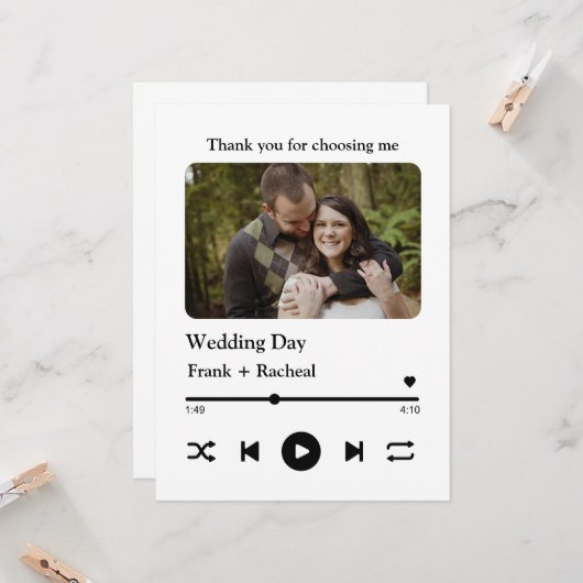 Aangepaste foto muzieknummer afspeellijst voor kop kaart (Voorkant / Achterkant in situ)