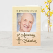 Aangepaste foto, naam, 50e Jubileum van Ordination Kaart (Gele Bloem)