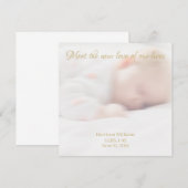 Aangepaste foto, naam Baby Birth Announcement Card Aankondiging (Voorkant / Achterkant)