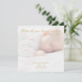 Aangepaste foto, naam Baby Birth Announcement Card Aankondiging (Staand voorkant)