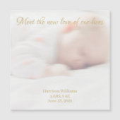 Aangepaste foto, naam Baby Birth Announcement magn (Voorkant)