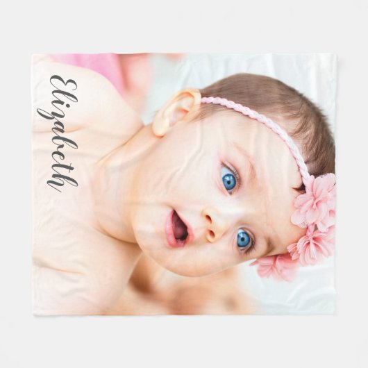 Aangepaste foto | Naam Baby Fleece Deken (Voorkant (Horizontaal))