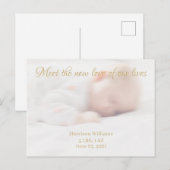 Aangepaste foto naam Baby Geboorte Aankondiging br (Voorkant / Achterkant)