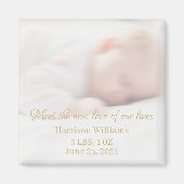 Aangepaste foto naam Baby geboorteaankondiging Magneet (Voorkant)