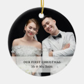 Aangepaste foto & naam Eerste kerst als mijnheer & Keramisch Ornament (Voorkant)
