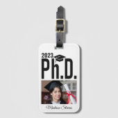Aangepaste foto, naam en jaar doctoraat bagagelabel (Voorkant (verticaal))