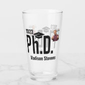 Aangepaste foto, naam en jaar doctoraat glas (Achterkant)