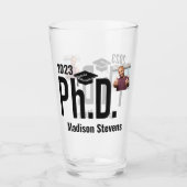Aangepaste foto, naam en jaar doctoraat glas (Voorkant)