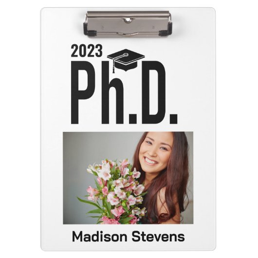 Aangepaste foto, naam en jaar doctoraat klembord (Voorkant)