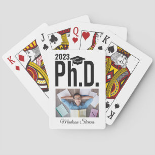 Aangepaste foto, naam en jaar doctoraat pokerkaarten