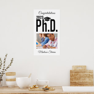Aangepaste foto, naam en jaar doctoraat poster