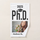 Aangepaste foto, naam en jaar Ph.D.-handdoekset Bad Handdoek (Handdoek)