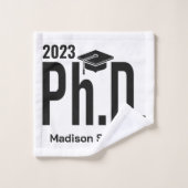 Aangepaste foto, naam en jaar Ph.D.-handdoekset Bad Handdoek (Wasdoekje)