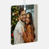 Aangepaste foto, naam en tekst Kerstmis Metalen Ornament (Voorkant Rechts)