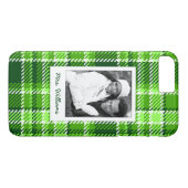 Aangepaste foto & naam geruite groene kleurpatroon Case-Mate iPhone case (Achterkant (Horizontaal))
