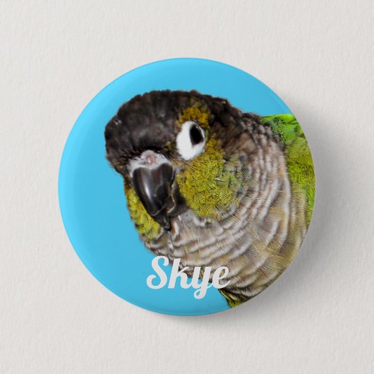 Aangepaste foto naam huisdier vogel ronde button 5,7 cm (Voorkant)