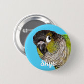 Aangepaste foto naam huisdier vogel ronde button 5,7 cm (Voorkant /achterkant)