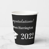 Aangepaste foto, naam, jaar en kleur Afstuderen Papieren Bekers (Achterkant)