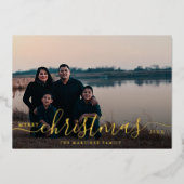 Aangepaste foto-naam kerstfeest folie feestdagenkaart (Voorkant)