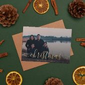 Aangepaste foto-naam kerstfeest folie feestdagenkaart