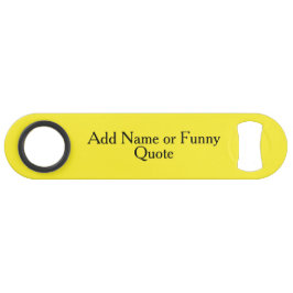 Aangepaste foto naam monogram citaat Geel Speed Flessenopener