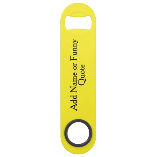 Aangepaste foto naam monogram citaat Geel Speed Flessenopener (Voorkant)