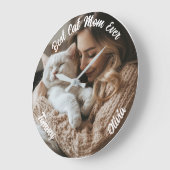 Aangepaste Foto & Naam Muur Klok – Cadeau voor Kat (Hoek)