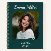 Aangepaste foto | Naam of tekst toevoegen | Smarag Notitieboek (Voorkant)