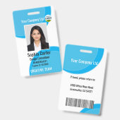 Aangepaste foto naam personeels-ID-badge Sky Badge (Voor- en achterkant)