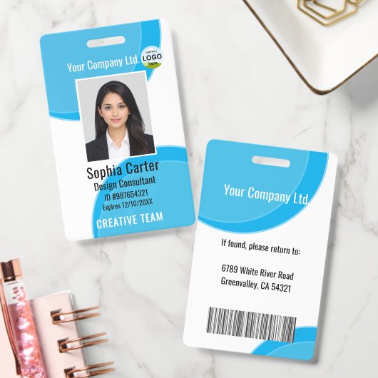 Aangepaste foto naam personeels-ID-badge Sky Badge (Kantoor)