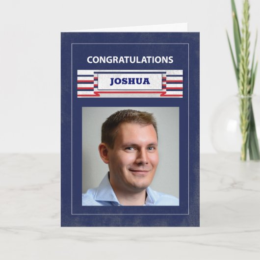 Aangepaste foto, naam politie Afstuderen Kaart (Voorkant)