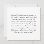 Aangepaste foto Naam toevoegen Afstuderen Aankondi Kaart (Achterkant)