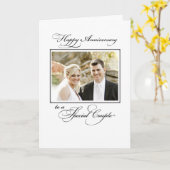 Aangepaste foto & naam trouwdag jubileum kaart (Gele Bloem)