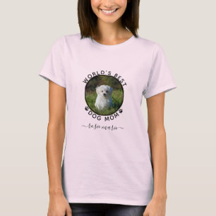 Aangepaste foto naam van een schattige hond Zwarte T-shirt