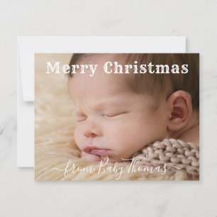 Aangepaste foto & naam Vrolijk Kerstfeest van de b Feestdagenkaart