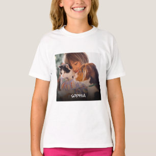 Aangepaste foto-naamtekst Aangepast T-Shirt