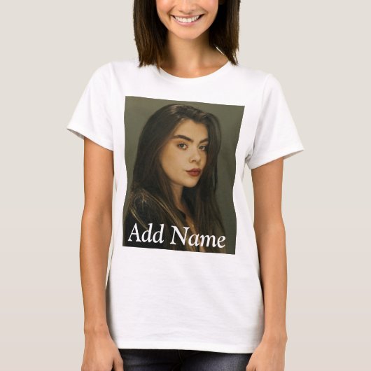 Aangepaste foto-naamtekst Aangepast T-shirt (Voorkant)