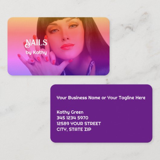 Aangepaste foto nageltechnicus visitekaartje (Voorkant / Achterkant)