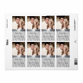 Aangepaste foto, namaak, zilveren satijn, wijnlabe etiket (Full Sheet)