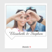 Aangepaste foto & namen Liefde Sticker (Vel)