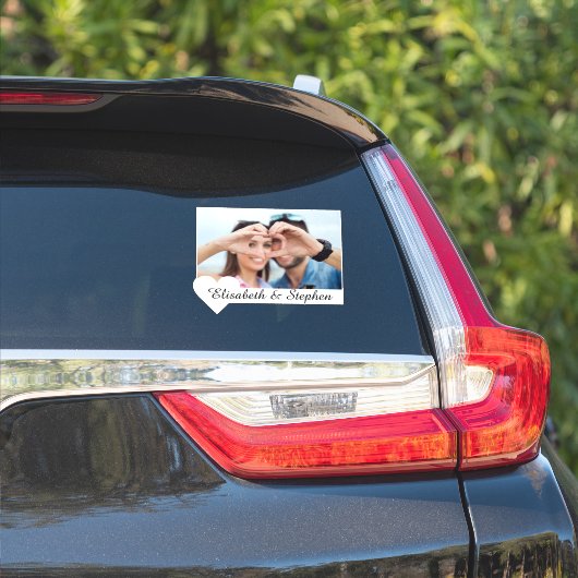 Aangepaste foto & namen Liefde Sticker (Auto Zijkant)