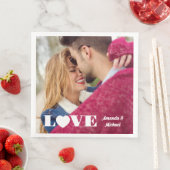 Aangepaste Foto & Namen LOVE Servet (Insitu)