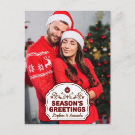 Aangepaste foto & namen Season's Greetings briefka Briefkaart