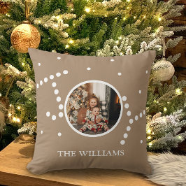 Aangepaste foto natuurlijke bruine kerstvakantie kussen