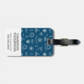 Aangepaste foto Nautical Chalk Tekenpatroon 2 Bagagelabel (Achterkant horizontaal)